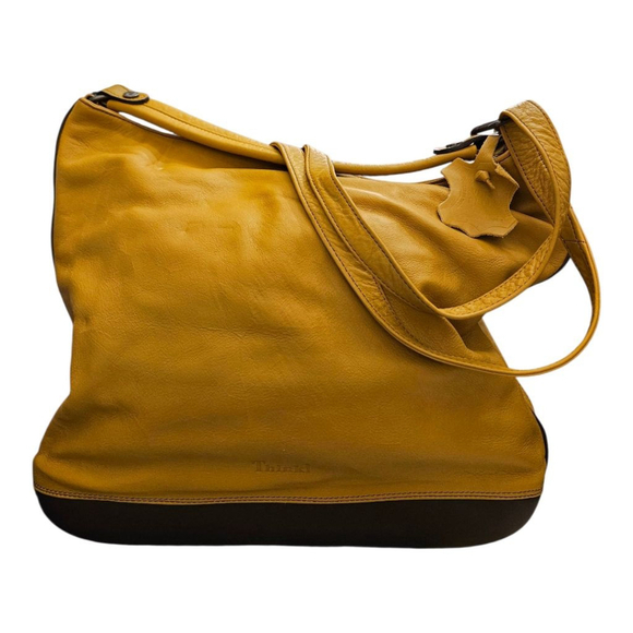 Think! Yellow Leather Shoulder Bag - Picture 7 of 14